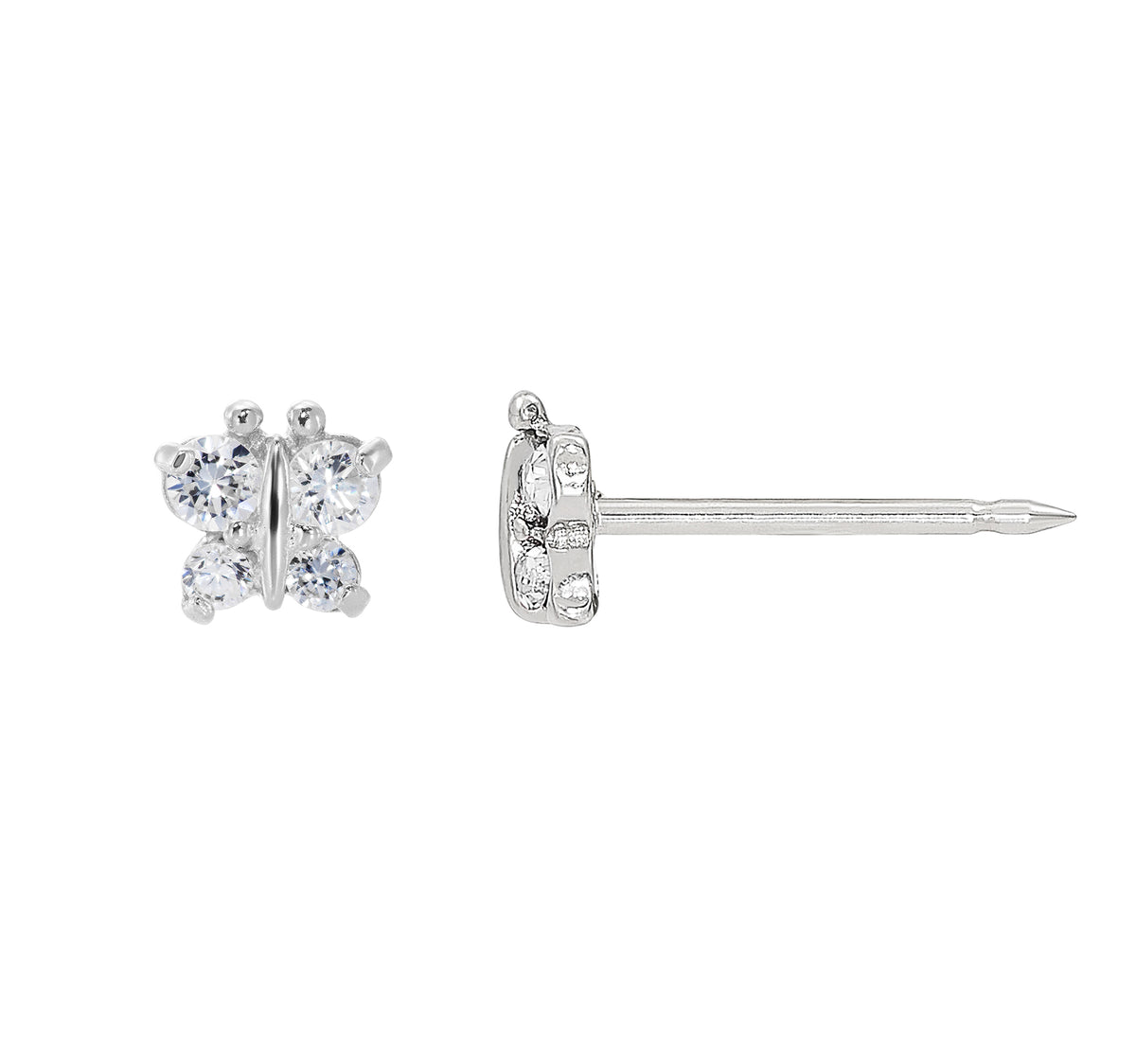 848S - Crystal Butterfly Stainless Steel Earring Set