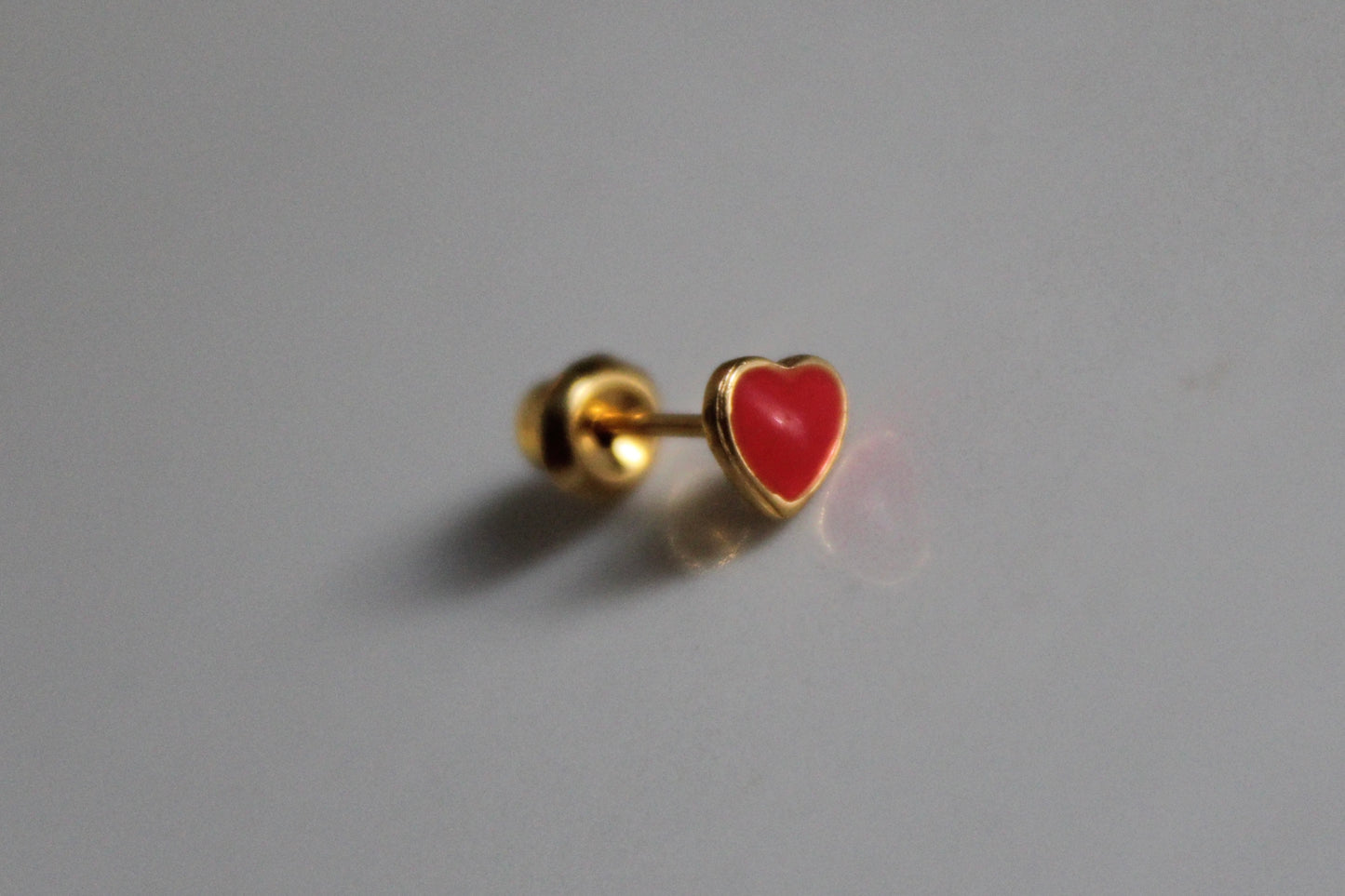 Red Heart 24K Gold-Plated Earring Set