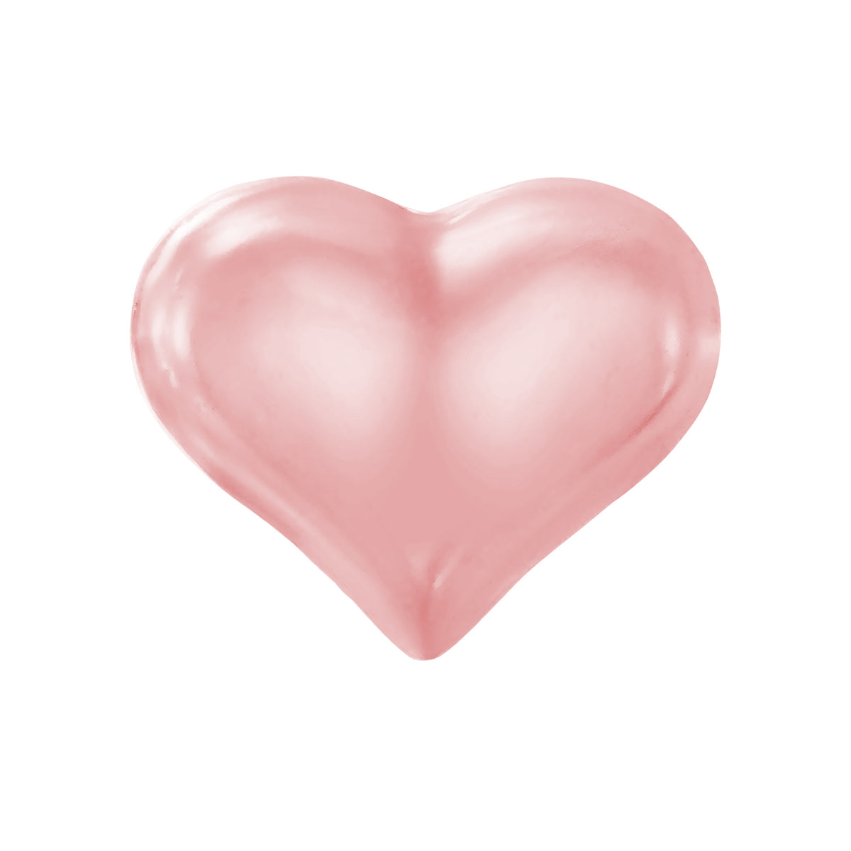 903C1-R - 7mm Rose Gold Puffed Heart 24K Gold-Plated Earring Set