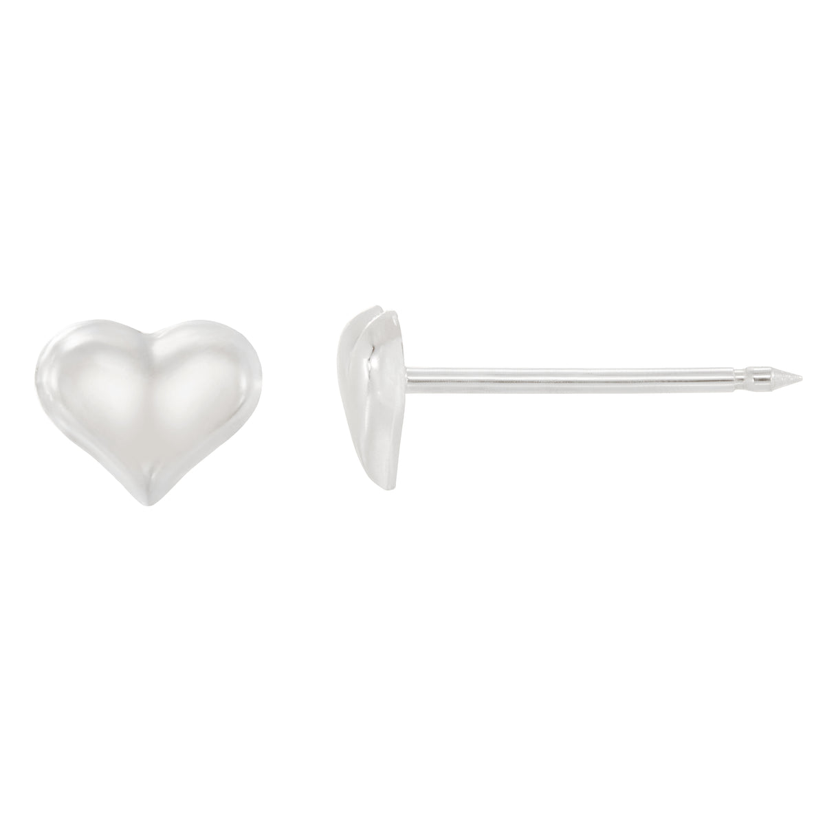 903C - 7mm Puffed Heart Stainless Steel Earring Set