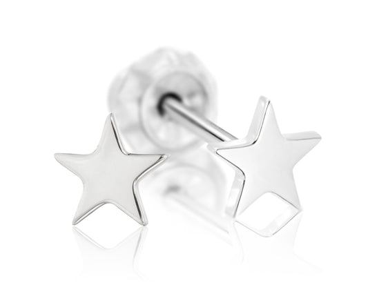904C - Silver Star Stainless Steel Earring Set
