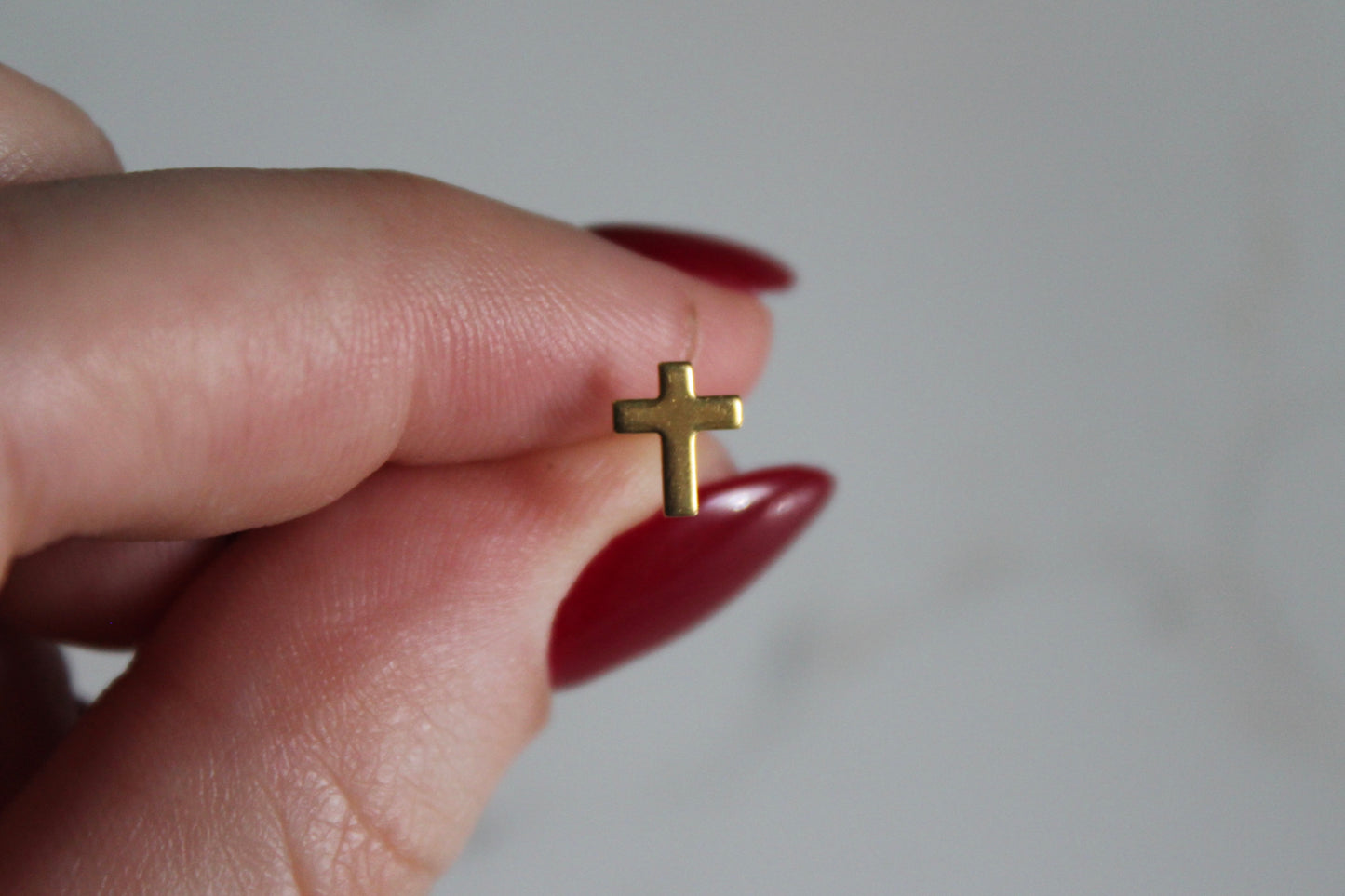 Gold Cross 24K Gold-Plated Earring Set