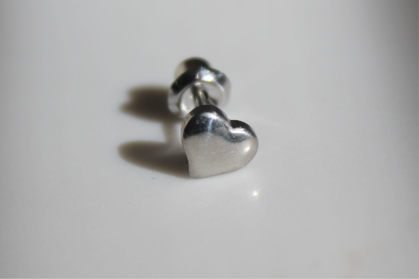 7mm Puffed Heart Stainless Steel Earring Set