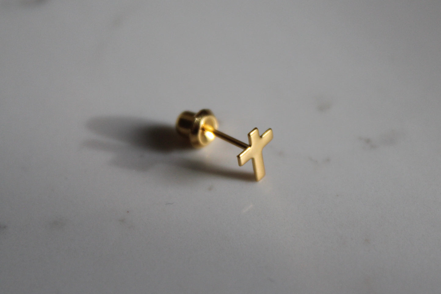 Gold Cross 24K Gold-Plated Earring Set