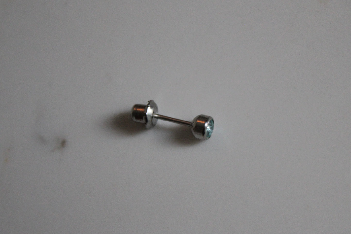 4mm Aquamarine Bezel Titanium Earring Set