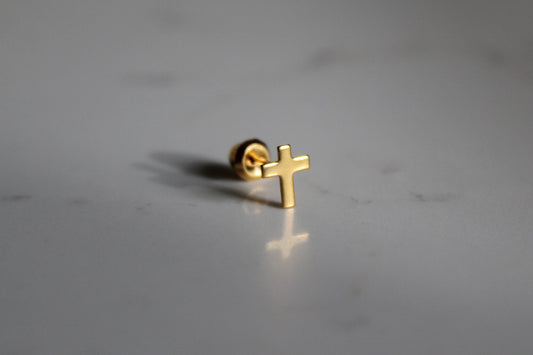 Gold Cross 24K Gold-Plated Earring Set