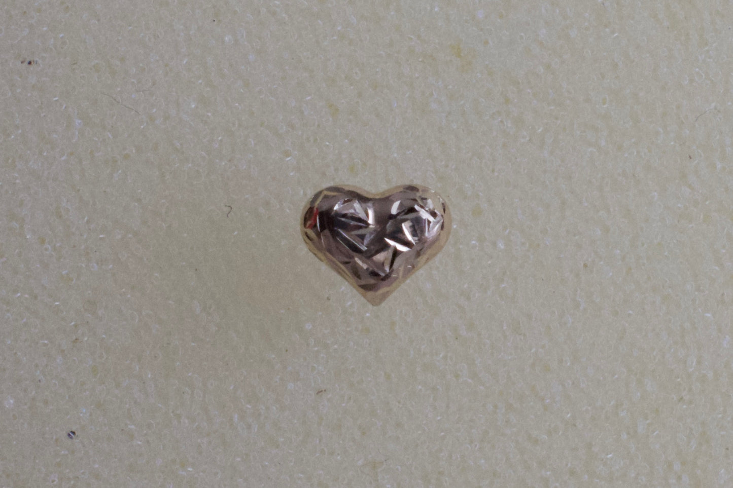 14K Gold Puffed Diamond-cut Textured Heart