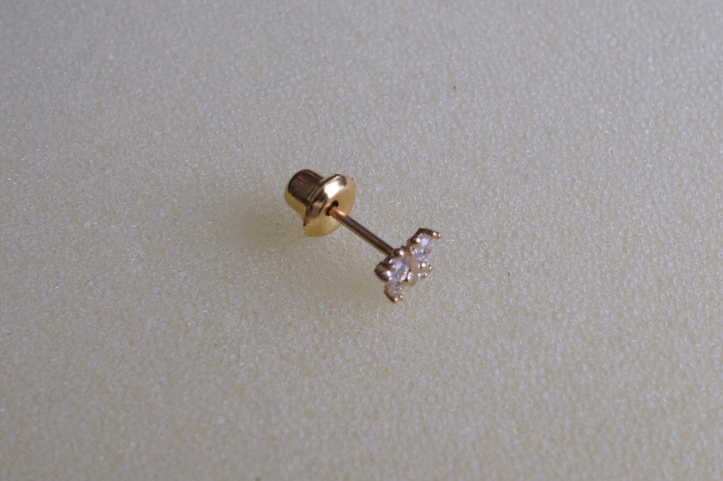 14K Gold 6mm Butterfly with Cubic Zirconia Stones
