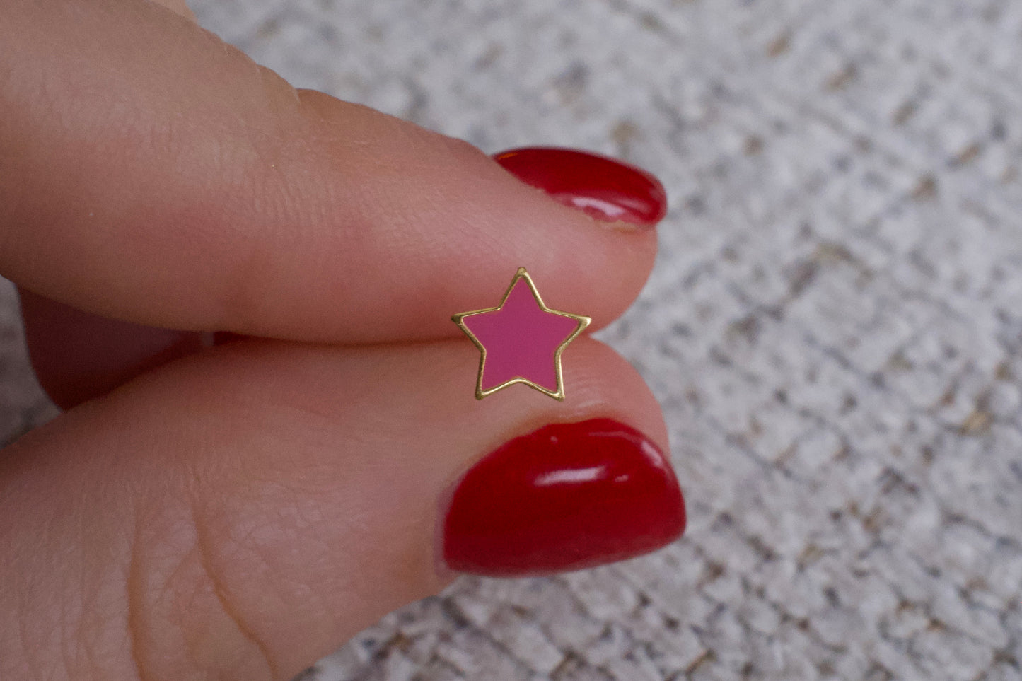 Pink Star 24K Gold-Plated Earring Set
