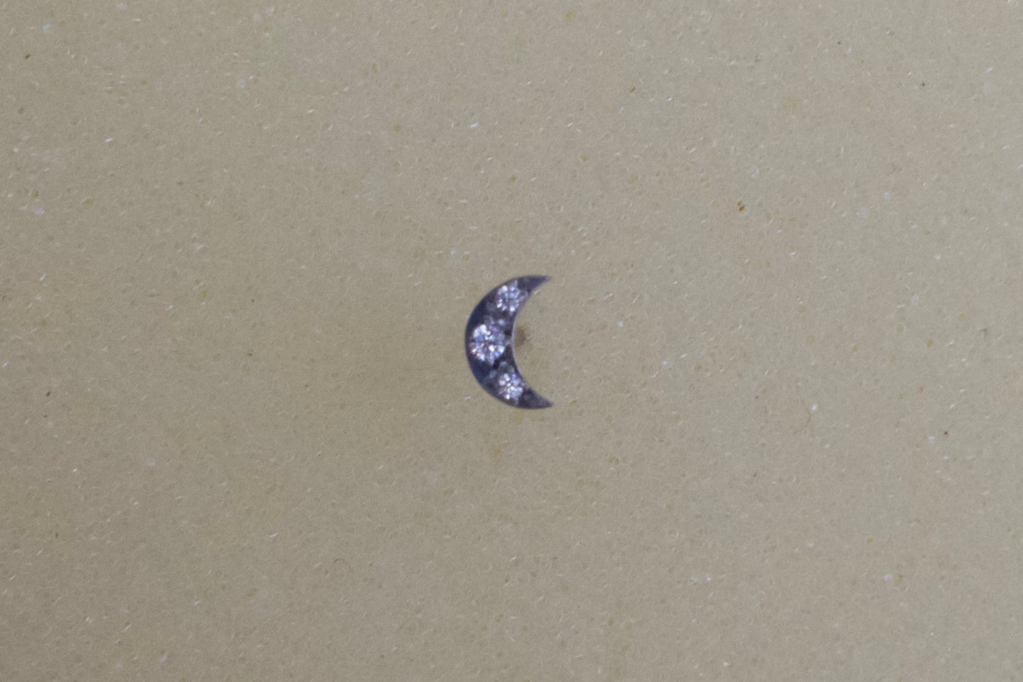 Cubic Zirconia Moon Stainless Steel Earring Set