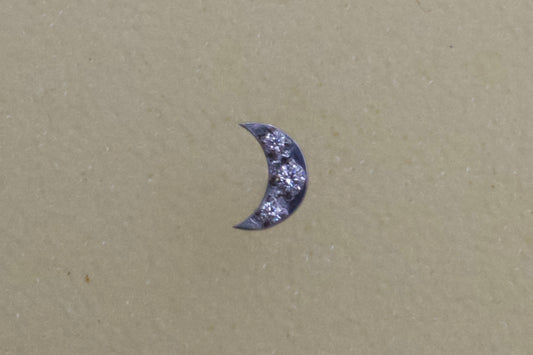 Cubic Zirconia Moon Stainless Steel Earring Set