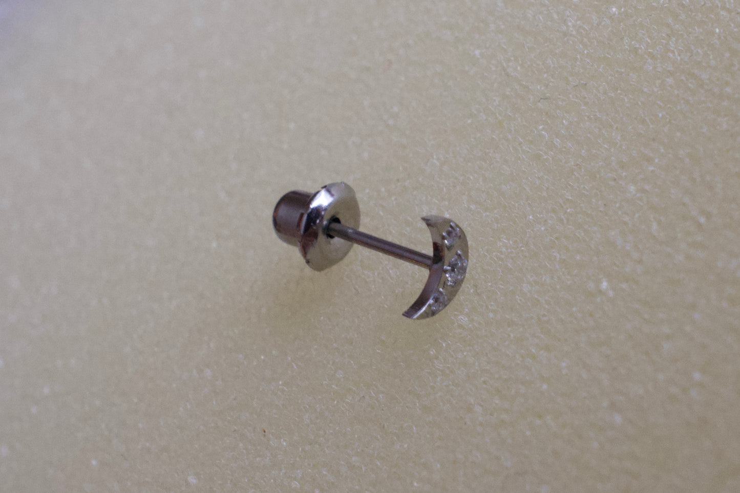 Cubic Zirconia Moon Stainless Steel Earring Set