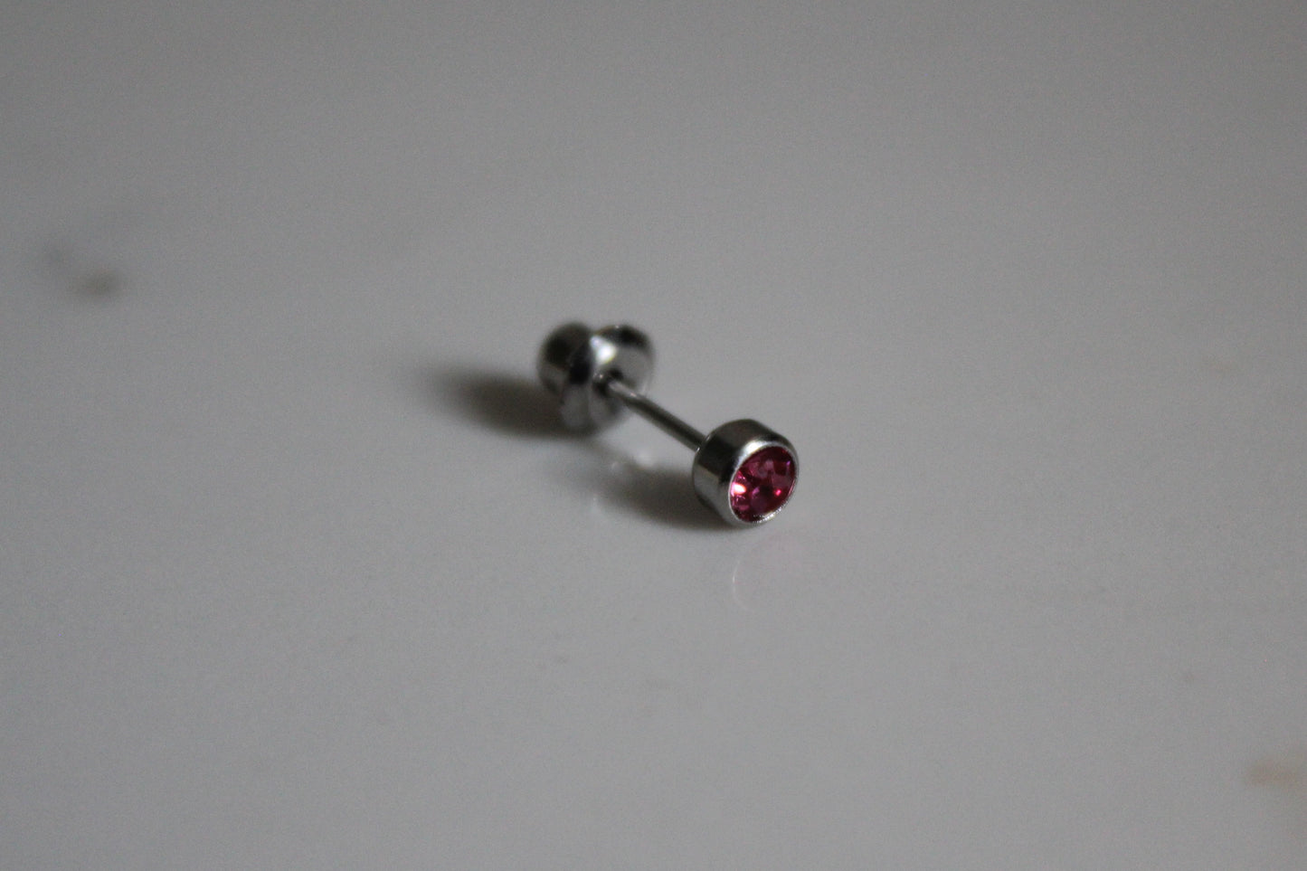 4mm Rose Bezel Titanium Earring Set