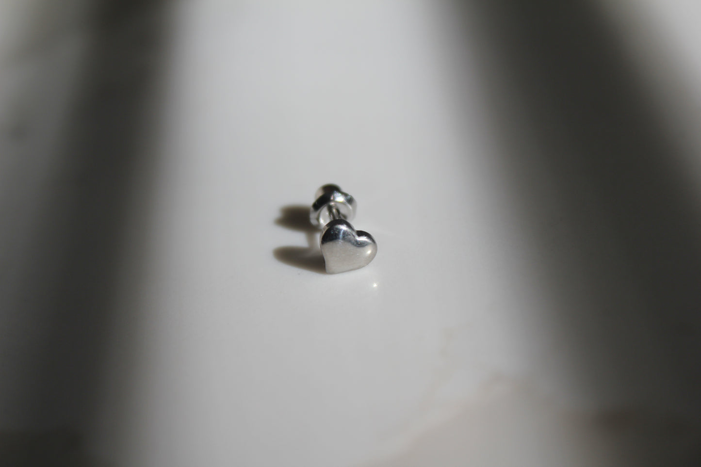 7mm Puffed Heart Stainless Steel Earring Set